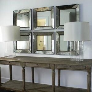 Crate & Barrel “Dubois” antique mirror set (6)